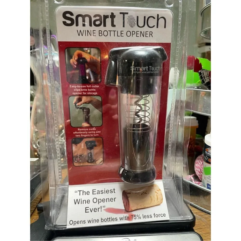 Sealed Smart Touch Wine Bottle Opener With Foil Cutter & Corkscrew